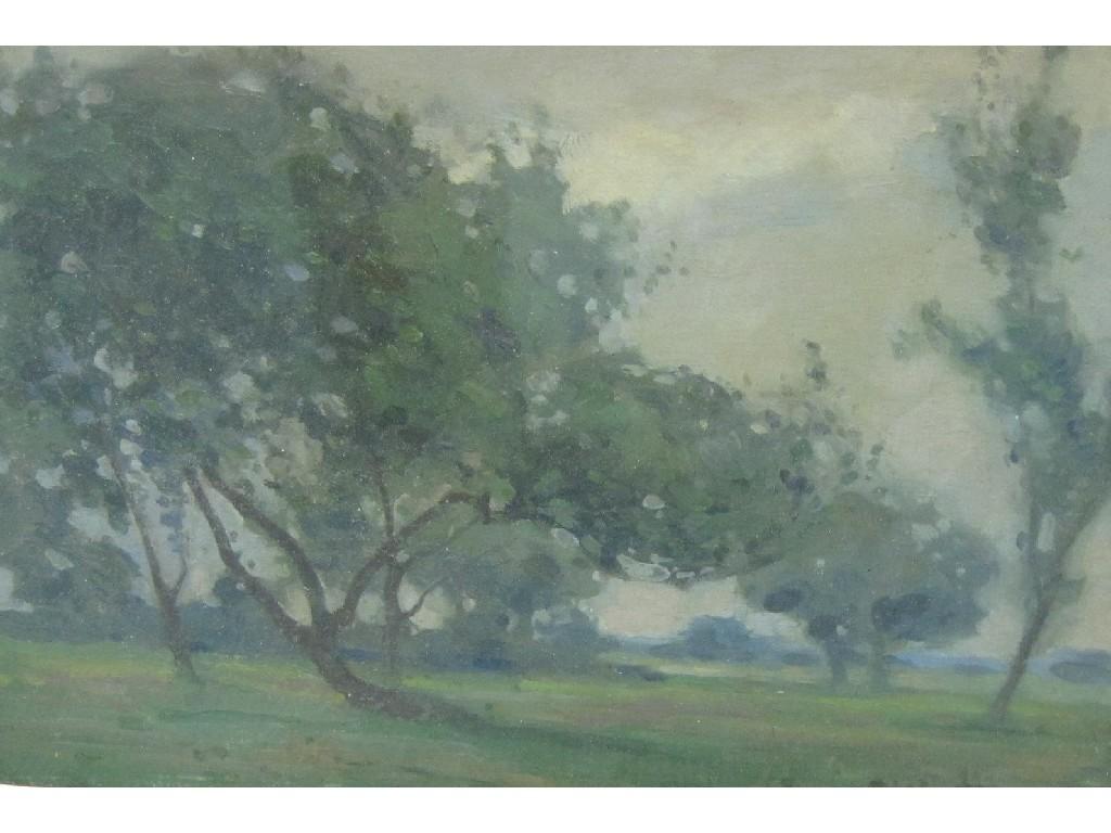 Appraisal: F R A Landscape with Trees indistinctly signed oil on