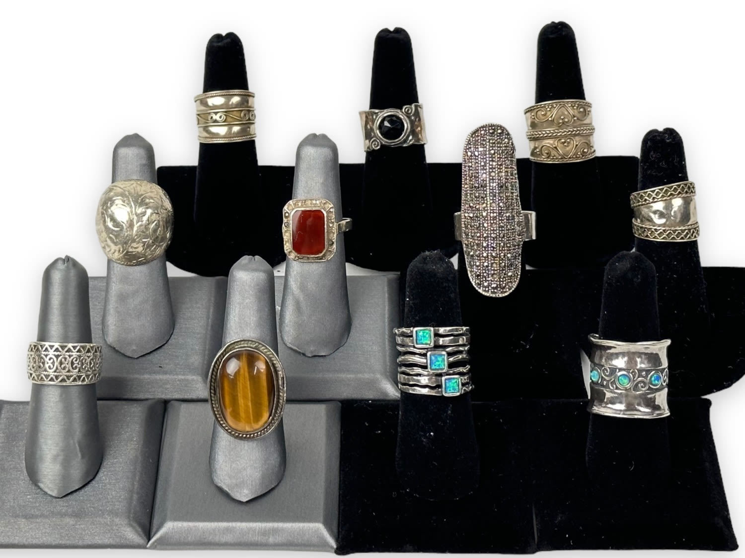 Appraisal: Sterling Silver RingsSome with stones Please see photos for details