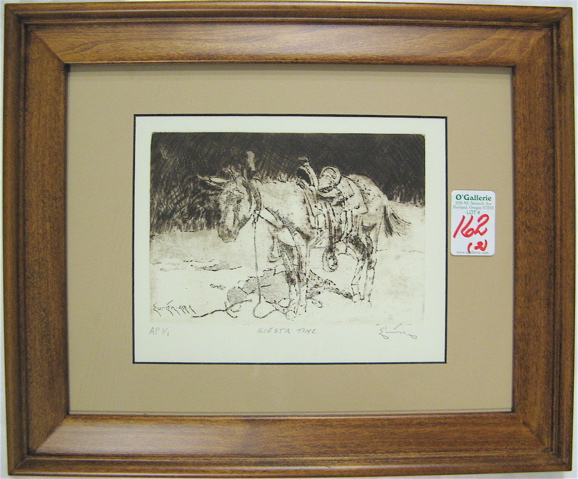 Appraisal: BARRY EUREN TWO ETCHINGS ON PAPER California th century titled