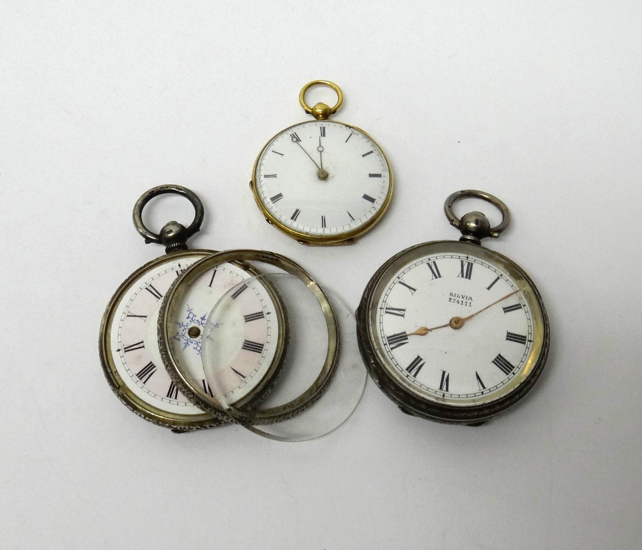 Appraisal: A lady's gold cased key wind openfaced fob watch with