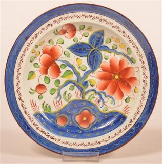 Appraisal: Gaudy Dutch Soft Paste China Sunflower Plate Gaudy Dutch Soft