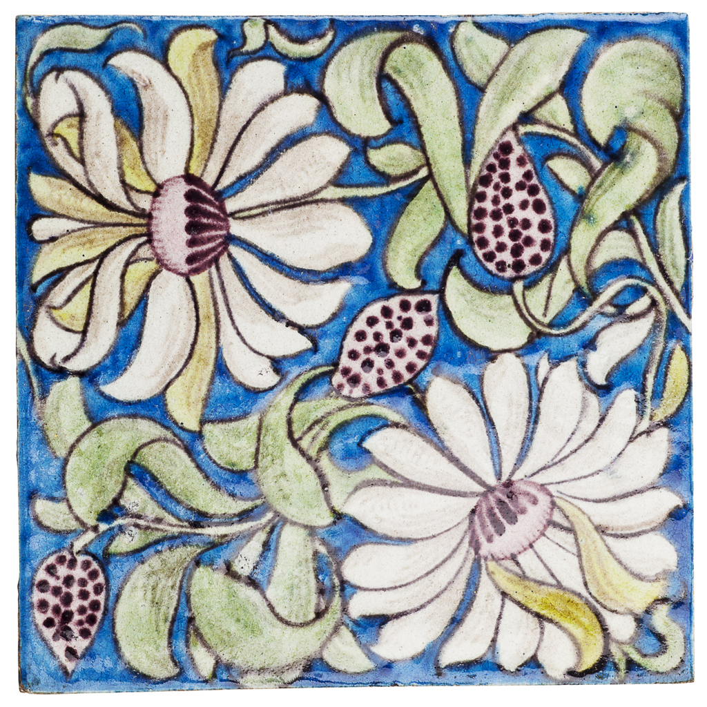 Appraisal: WILLIAM DE MORGAN - 'HONEYSUCKLE' CERAMIC TILE CIRCA impressed Sands