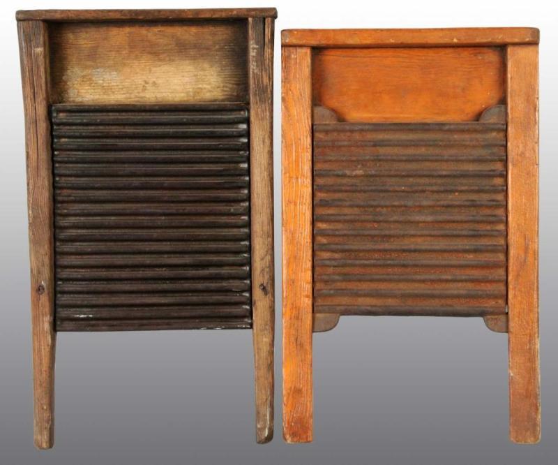 Appraisal: Lot of Wooden Washboards Description Wooden boards with iron surfaces