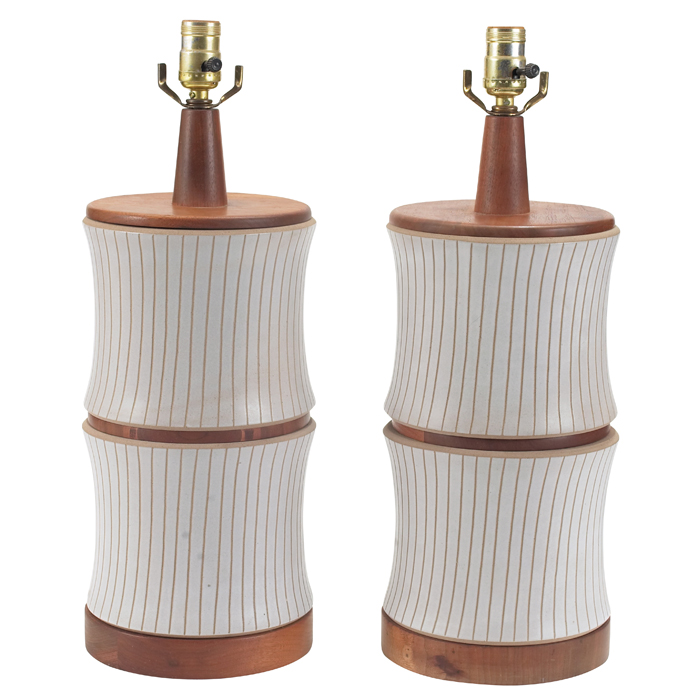 Appraisal: Gordon and Jane Martz table lamps pair for Marshall Studios