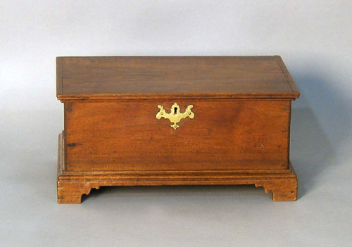 Appraisal: Pennsylvania walnut lock box ca h w