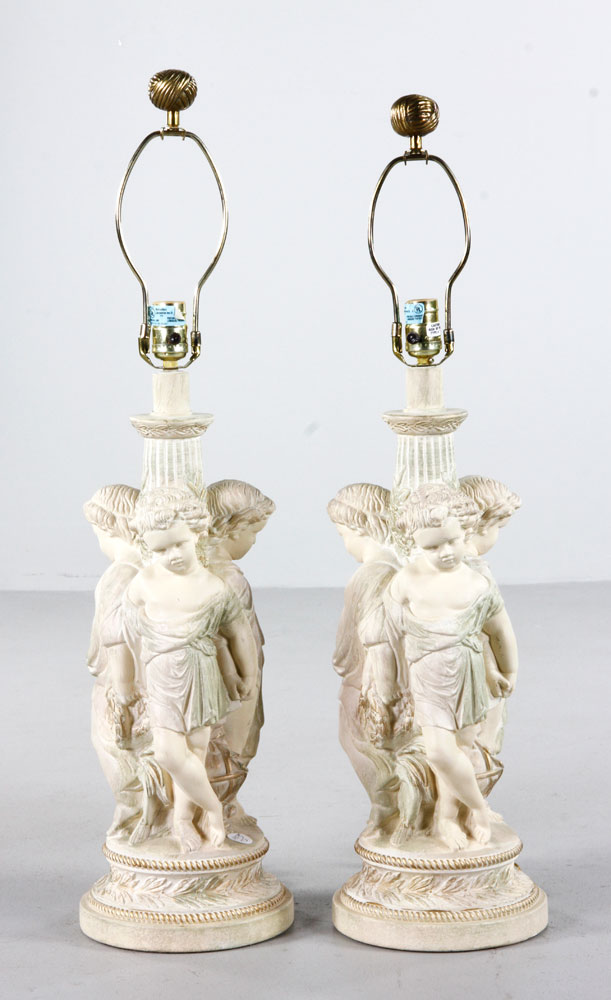 Appraisal: - Pair of Renaissance Style Lamps Pair of Renaissance style