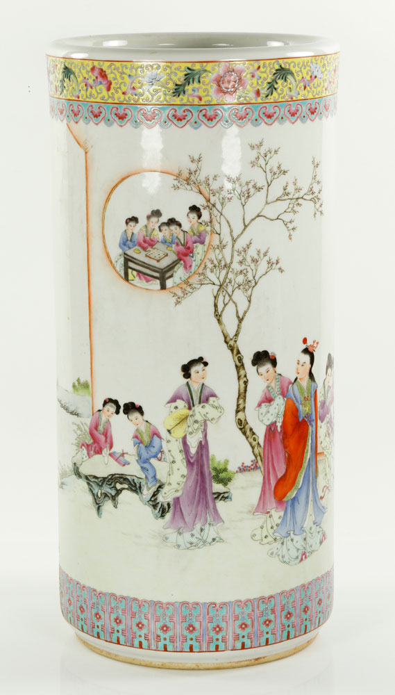 Appraisal: - Chinese Vase Cylindrical vase China Republic Period h x