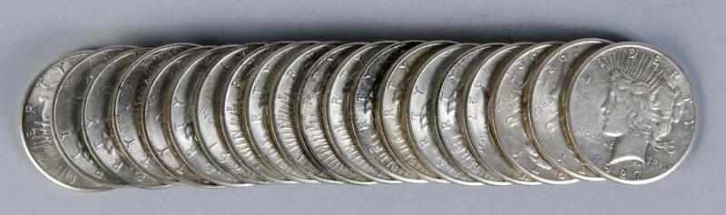 Appraisal: Roll of Peace Dollars Description coins are BU GEM BU