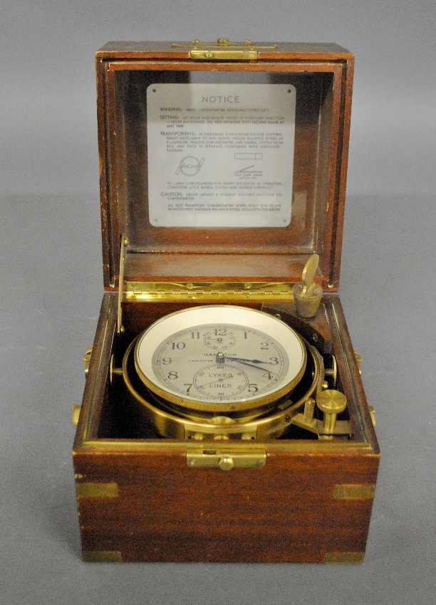 Appraisal: - Ship s chronometer by Hamilton Watch Co Lancaster PA