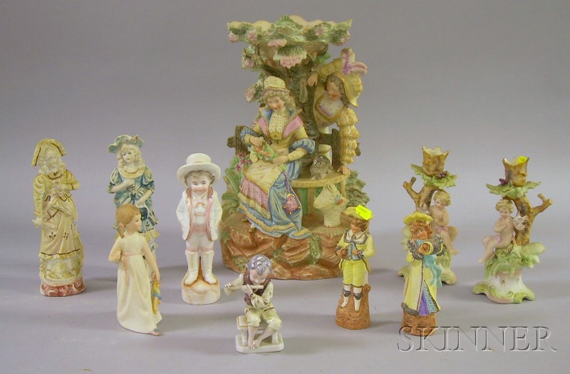 Appraisal: Ten Assorted Bisque and Porcelain Figures and Figural Items including