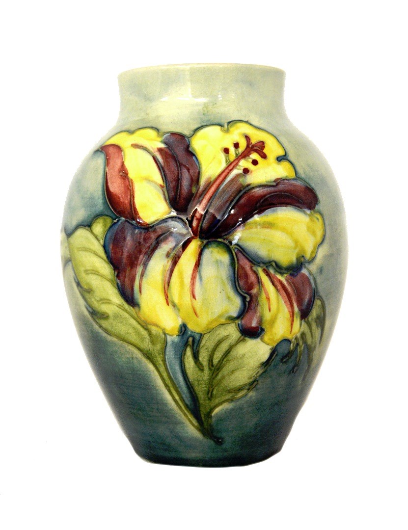 Appraisal: A Moorcroft pottery vase early th century tube line decorated