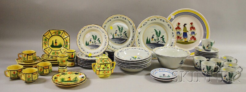 Appraisal: Fifty-five Pieces of Modern Quimper Tableware