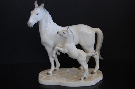 Appraisal: NORITAKE BONE CHINA STALLION AND FOAL GROUP