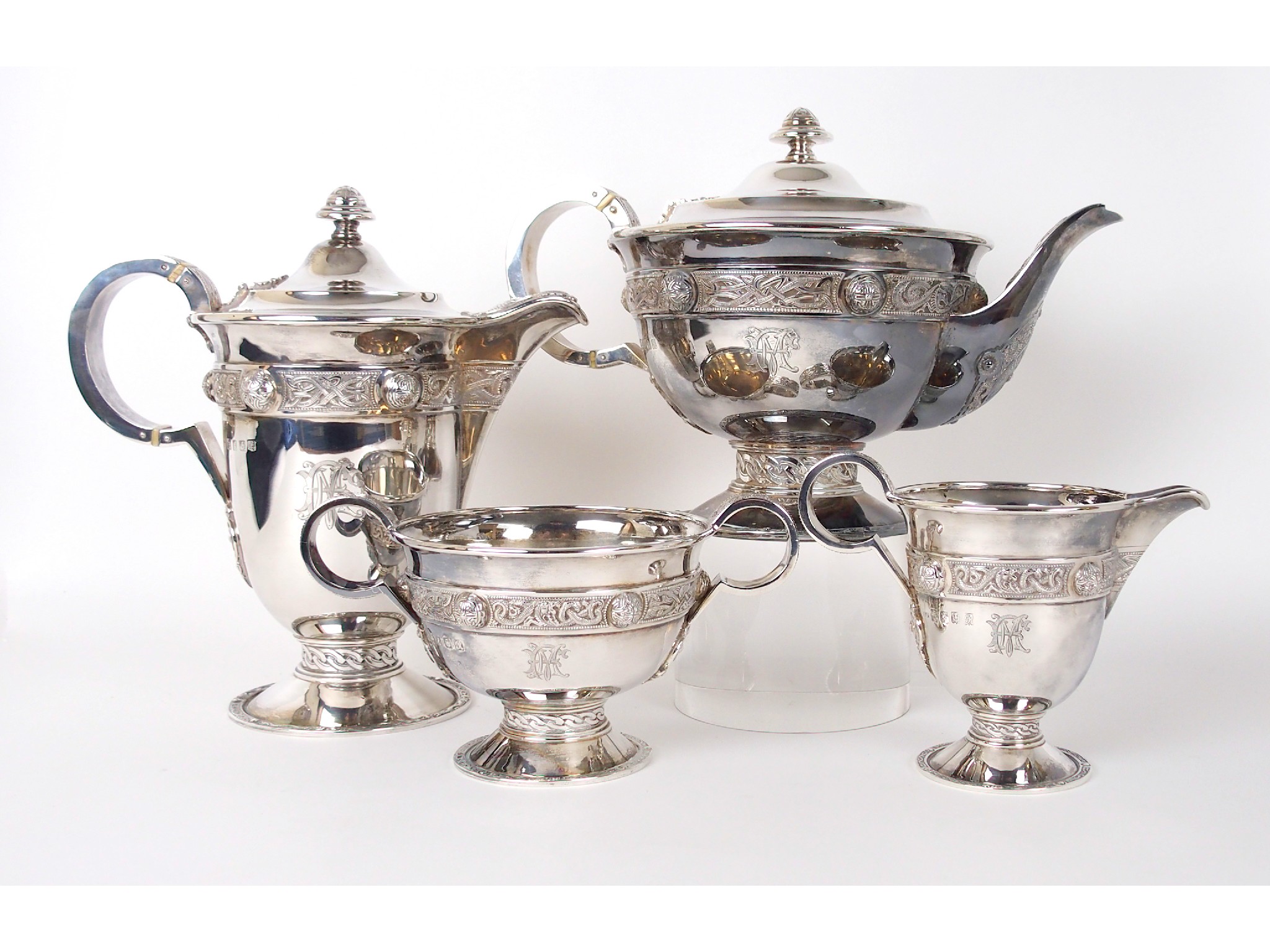 Appraisal: A four piece silver tea serviceby John Alexander Fettes Glasgow