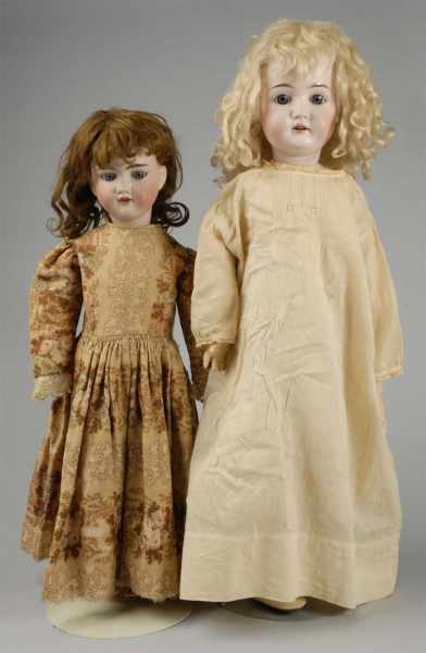 Appraisal: Lot of German Bisque Child Dolls Description Unmarked bisque socket