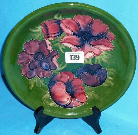 Appraisal: Moorcroft Dish decorated in the Anemone design diameter cm