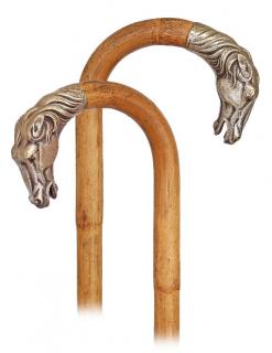 Appraisal: Horse Cane -Ca -Sturdy single stepped malacca cane with a