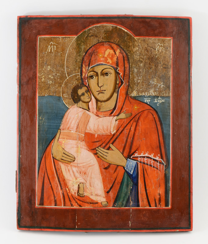 Appraisal: EARLY ICON OF VIRGIN MARY AND CHRIST '' x ''