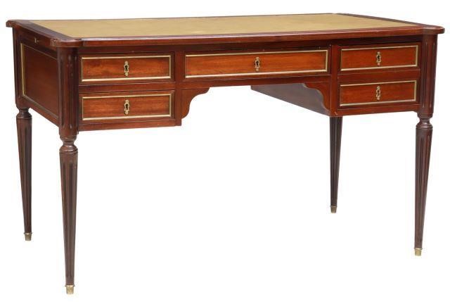 Appraisal: French Louis XVI style mahogany writing desk early th c