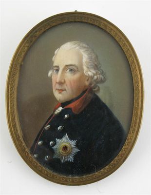 Appraisal: German School c Portrait of a nobleman wearing blue uniform