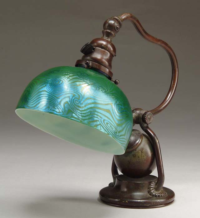 Appraisal: TIFFANY STUDIOS COUNTERBALANCE DESK LAMP Wonderful Tiffany Studios lamp has