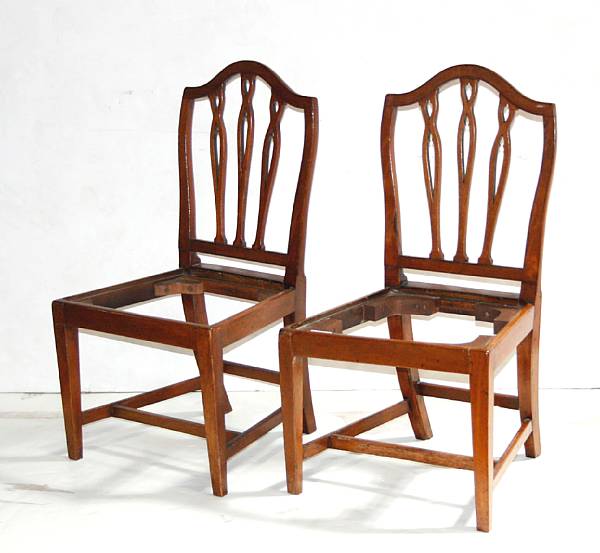 Appraisal: A set of four George III mahogany side chairs late