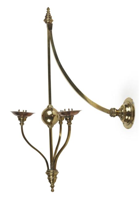 Appraisal: W A S BENSON PAIR OF BRASS AND COPPER WALL