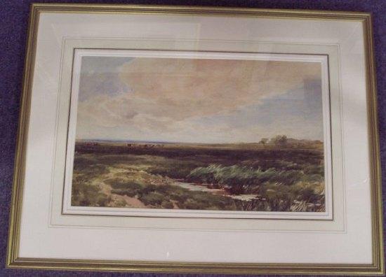 Appraisal: Edmund Morrison WimperisCattle on Salt MarshMonogrammedwatercolour cm x cm x