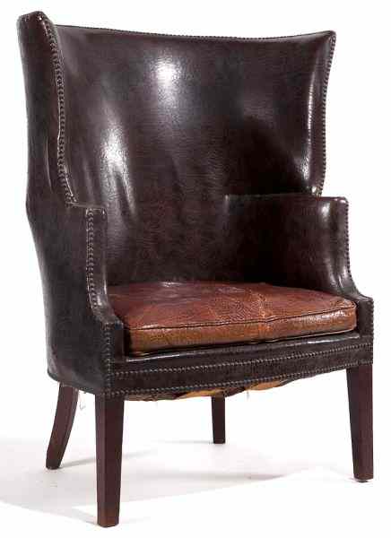 Appraisal: George III Barrel Back Wing Chairlate th century mahogany with