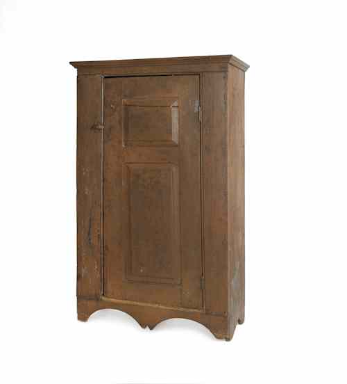 Appraisal: Pennsylvania painted pine wall cupboard th c with a paneled