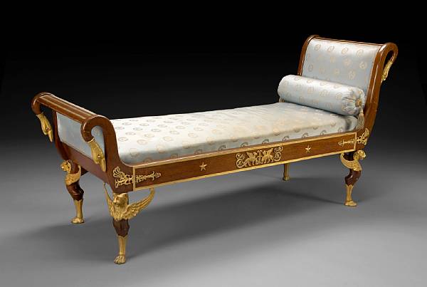 Appraisal: An Empire gilt bronze mounted lit de repos first quarter