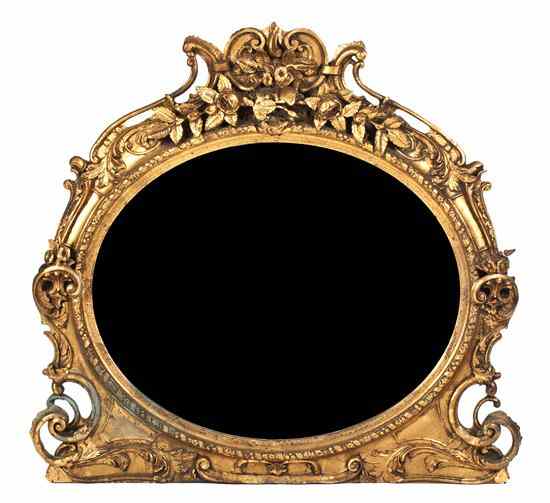 Appraisal: A Victorian Giltwood Over Mantel Mirror having a foliate pierce