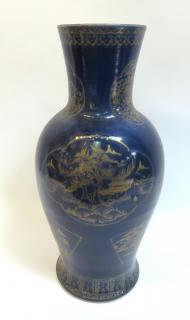 Appraisal: Blue Gold Palace Vase Blue Gold Palace Vase In a