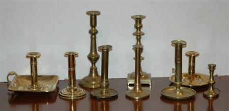 Appraisal: Group of Brass Candlesticks Estimate -