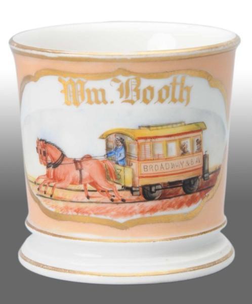 Appraisal: Horse-Drawn Trolley Car Occupational Shaving Mug Description Beautiful detail Condition