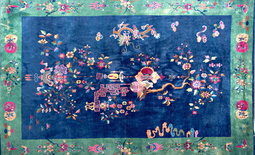 Appraisal: CHINESE ART DECO Carpet with elaborate flowering tree and lantern