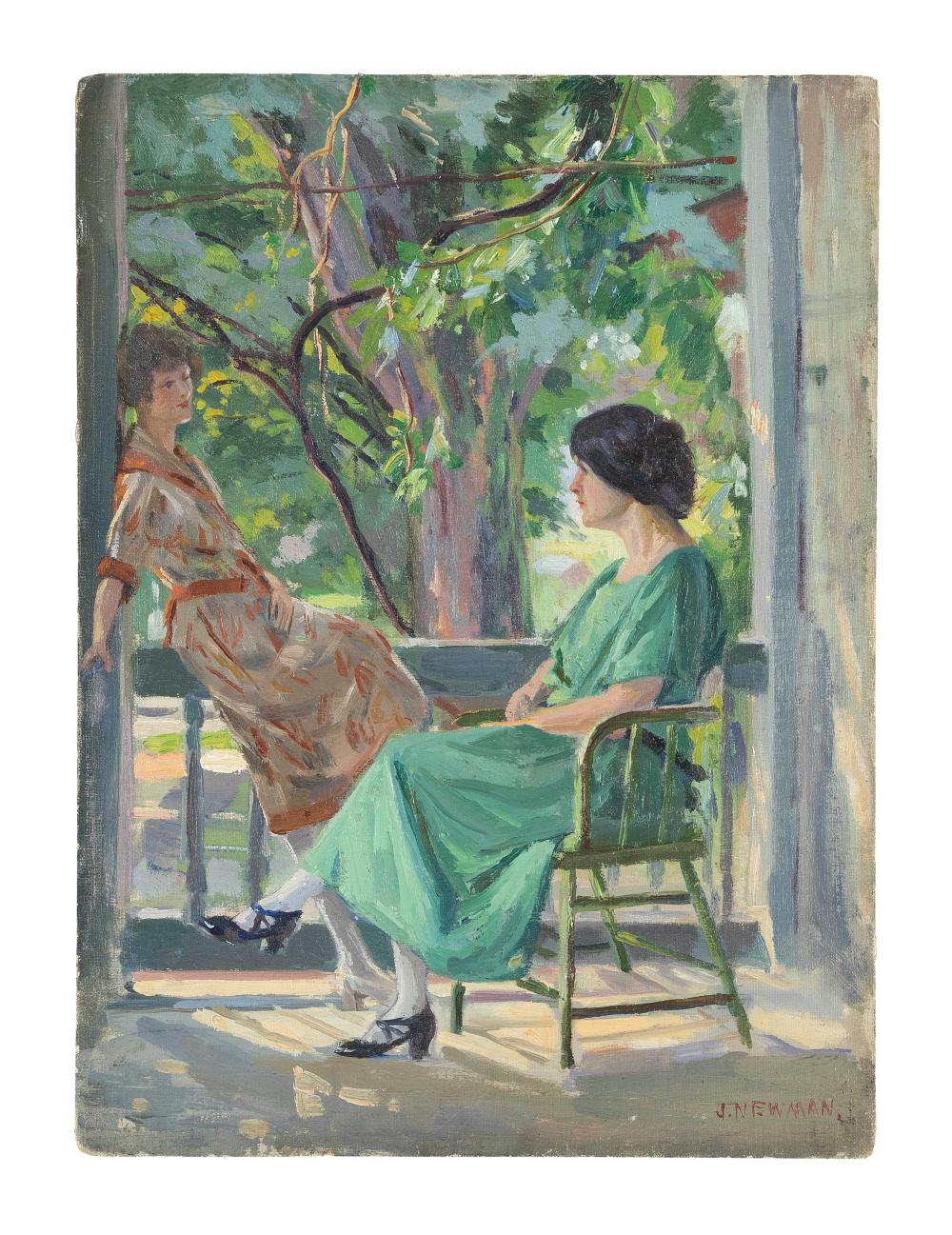 Appraisal: JOSEPH NEWMAN NEW YORK - TWO WOMEN ON A PORCH