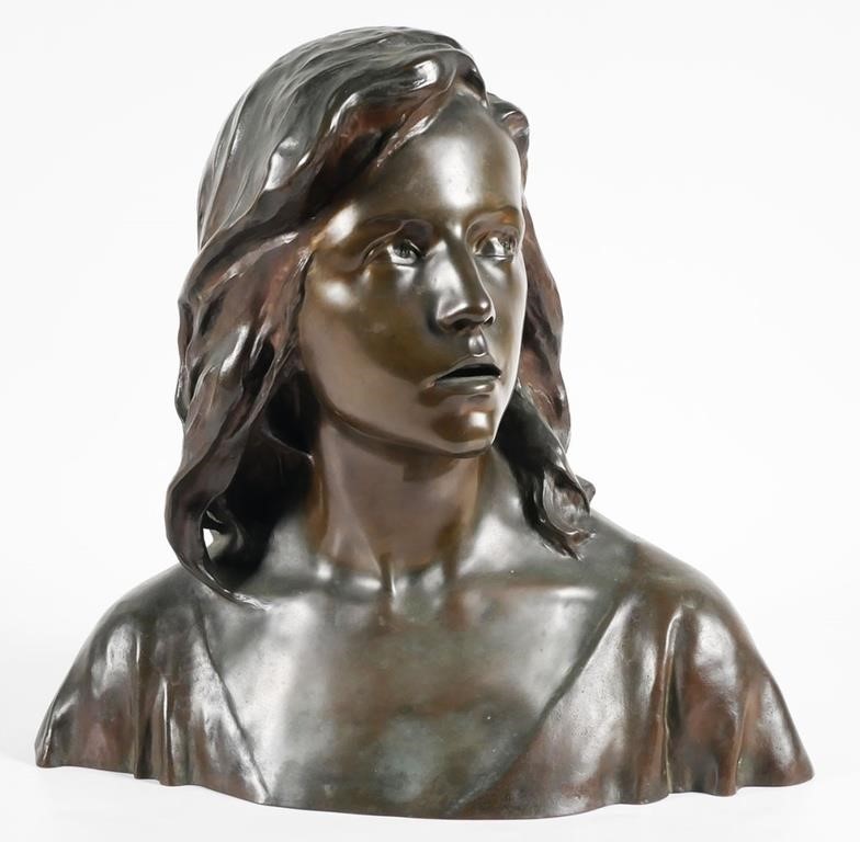 Appraisal: LARCHE BRONZE BUST OF YOUNG CHRISTLate th century bronze bust