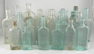 Appraisal: Medicine Medicine- Clear and aqua bottles- including 'Dr Spitcher's' 'Chamberlain's'