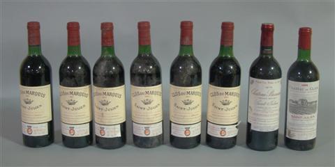 Appraisal: EIGHT BOTTLES OF MIXED BORDEAUX Includes one bottle of Chateau