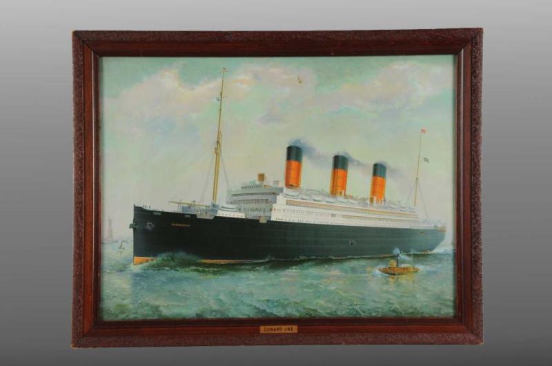 Appraisal: Tin Litho Berengaria Ship Sign Description Canard line signed Bishop