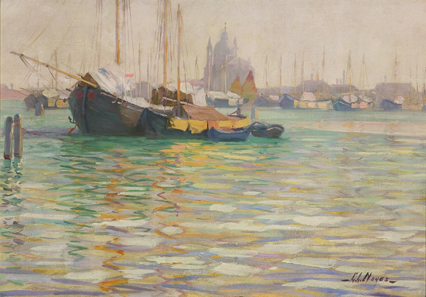 Appraisal: NOYES GEORGE LOFTUS American - Moored Boats - Venice oil