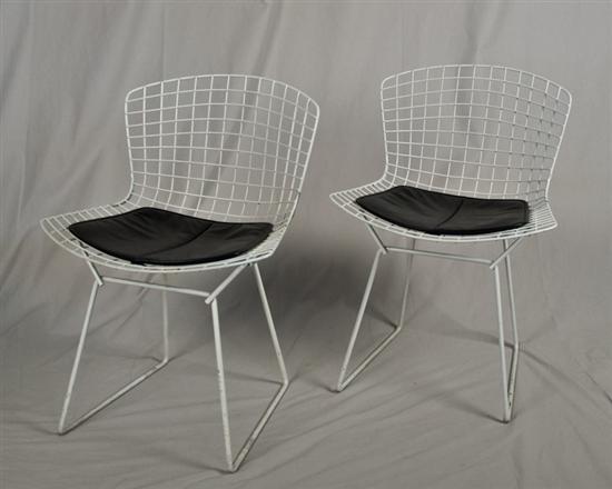 Appraisal: Pair Vintage Knoll - Welded Steel Wire Side Chairs by