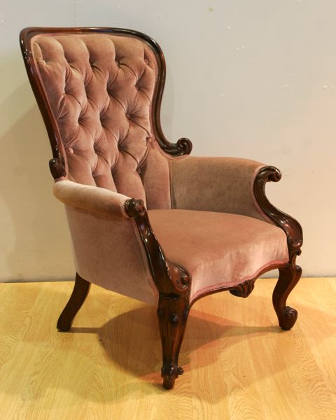 Appraisal: A Victorian mahogany and upholstered armchair