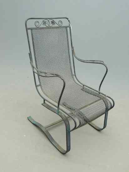 Appraisal: Metal spring chair '' Seat Ht '' Overall Ht