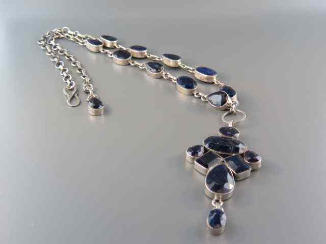 Appraisal: Sapphire Necklace deep blue African sapphires totaling over carats in