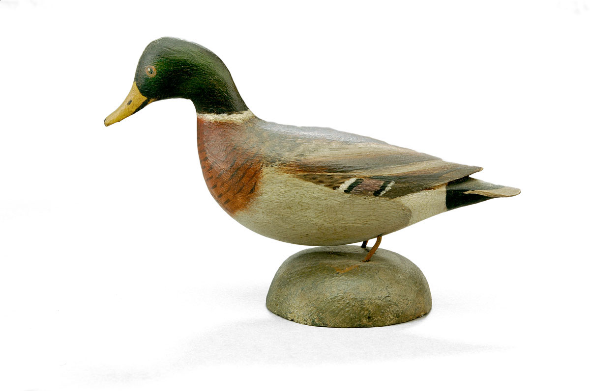 Appraisal: A ELMER CROWELL - CARVED AND PAINTED MALLARD DRAKE CIRCA