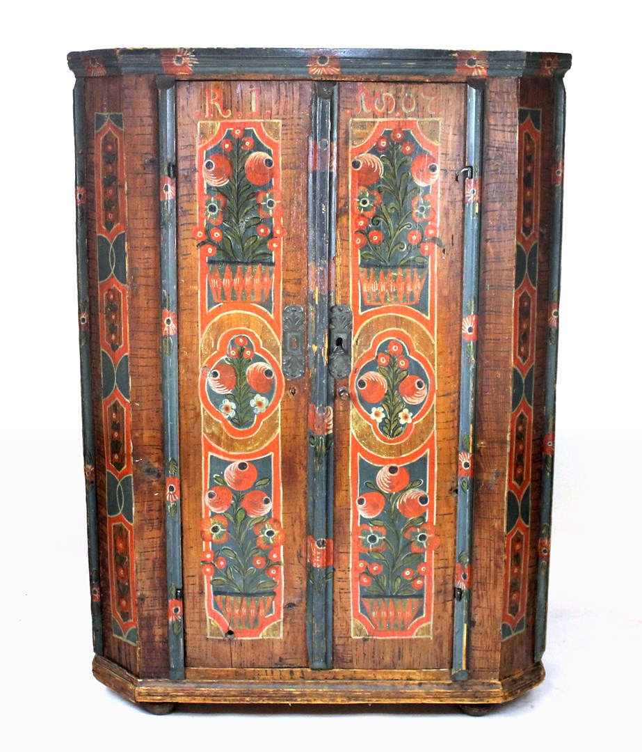 Appraisal: An early th century Bavarian polychrome and faux wood painted