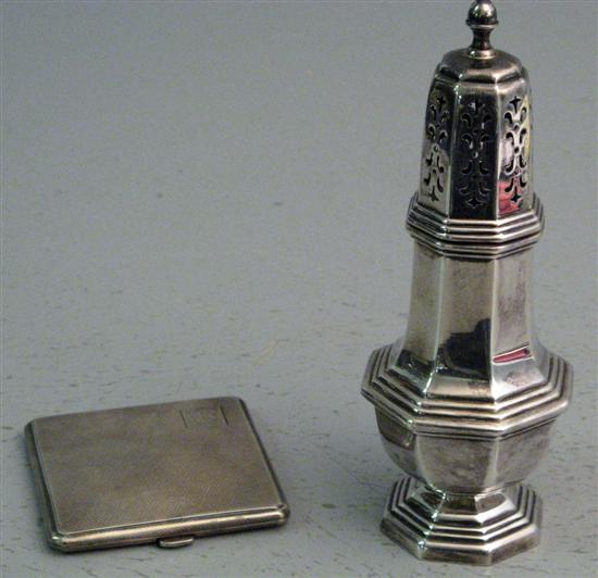 Appraisal: George VI silver sugar sifter Birmingham high and a cigarette