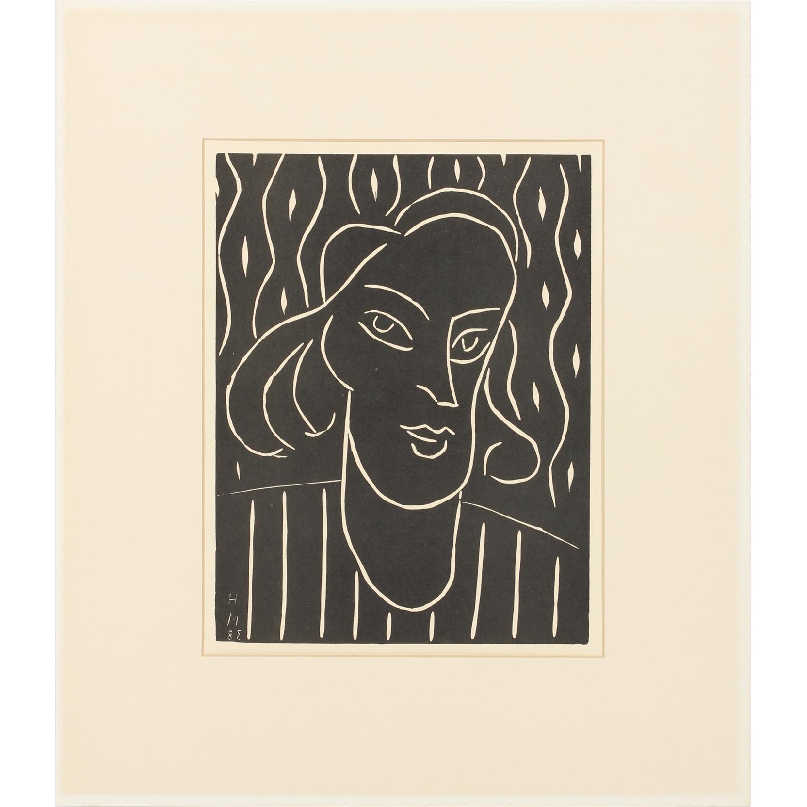 Appraisal: Henri Matisse - linocut from the unsigned edition of signed